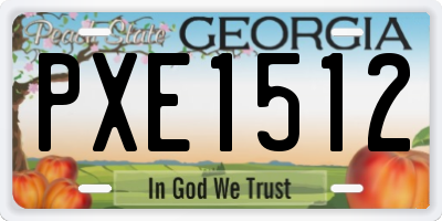 GA license plate PXE1512
