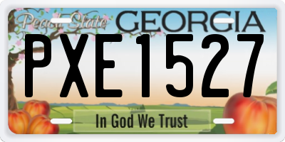 GA license plate PXE1527
