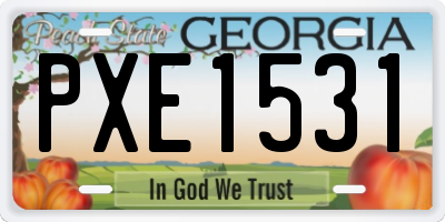 GA license plate PXE1531