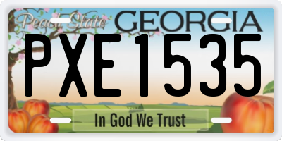 GA license plate PXE1535