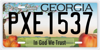 GA license plate PXE1537