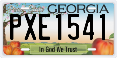 GA license plate PXE1541