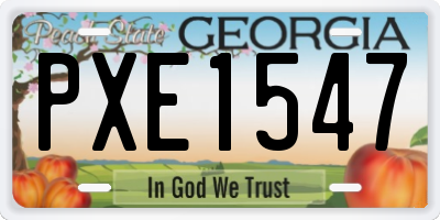 GA license plate PXE1547