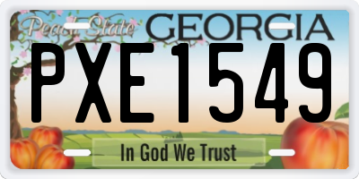 GA license plate PXE1549