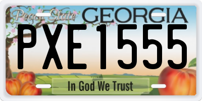 GA license plate PXE1555