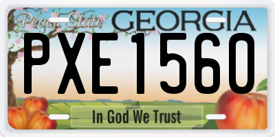 GA license plate PXE1560