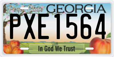 GA license plate PXE1564