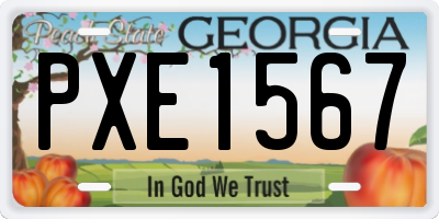 GA license plate PXE1567