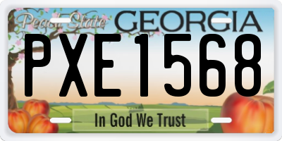GA license plate PXE1568