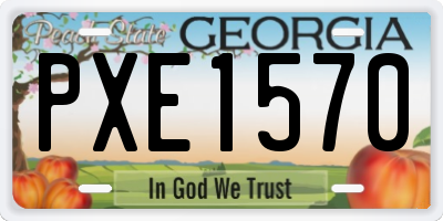 GA license plate PXE1570