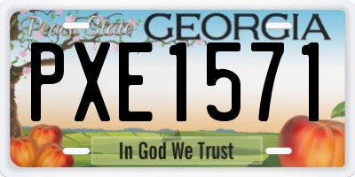 GA license plate PXE1571