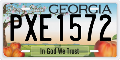 GA license plate PXE1572