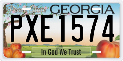 GA license plate PXE1574