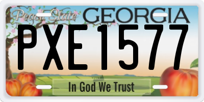 GA license plate PXE1577