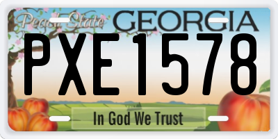 GA license plate PXE1578