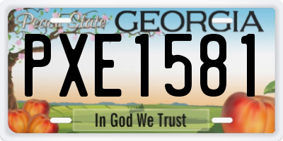 GA license plate PXE1581