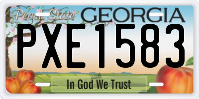 GA license plate PXE1583