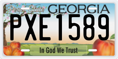 GA license plate PXE1589