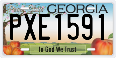 GA license plate PXE1591