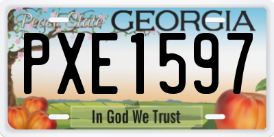 GA license plate PXE1597