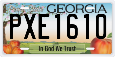 GA license plate PXE1610