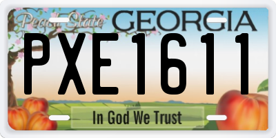 GA license plate PXE1611