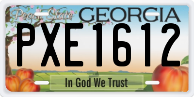 GA license plate PXE1612