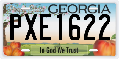 GA license plate PXE1622