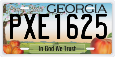 GA license plate PXE1625