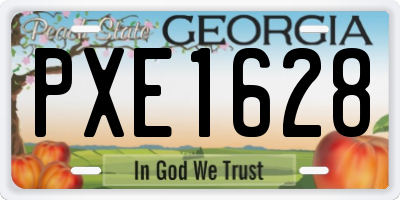 GA license plate PXE1628