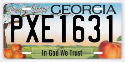 GA license plate PXE1631