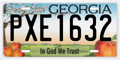GA license plate PXE1632