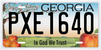 GA license plate PXE1640