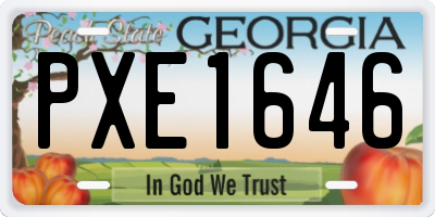 GA license plate PXE1646