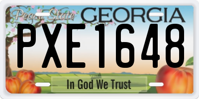 GA license plate PXE1648