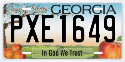 GA license plate PXE1649