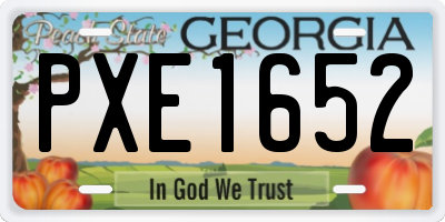 GA license plate PXE1652