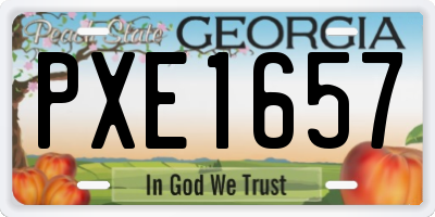 GA license plate PXE1657