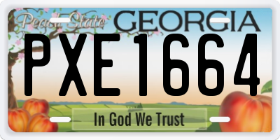 GA license plate PXE1664