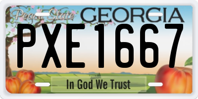GA license plate PXE1667