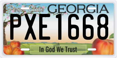 GA license plate PXE1668