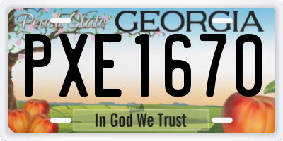 GA license plate PXE1670