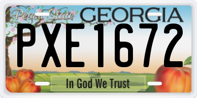 GA license plate PXE1672