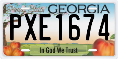 GA license plate PXE1674