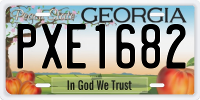 GA license plate PXE1682