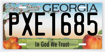 GA license plate PXE1685