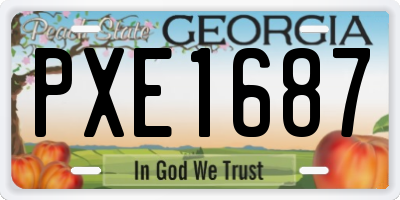 GA license plate PXE1687