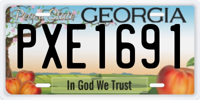 GA license plate PXE1691