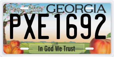 GA license plate PXE1692