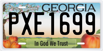 GA license plate PXE1699